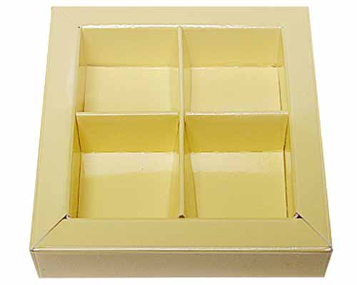 Windowbox 66x66x19mm 4 division crème laque 